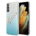 Guess GUHCS21SPCUGLSBL S21 G991 niebieski/blue hardcase Glitter Gradient Script