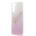 Guess GUHCS21SPCUGLSPI S21 G991 różowy/pink hardcase Glitter Gradient Script