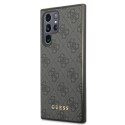 Guess GUHCS22LG4GFGR S22 Ultra S908 szary/grey hard case 4G Metal Gold Logo