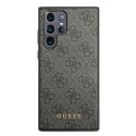 Guess GUHCS22LG4GFGR S22 Ultra S908 szary/grey hard case 4G Metal Gold Logo