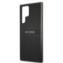 Guess GUHCS22LPSASBBK S22 Ultra S908 czarny/black Saffiano Stripe