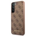 Guess GUHCS22MG4GFBR S22+ S906 brązowy/brown hard case 4G Metal Gold Logo