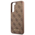 Guess GUHCS22MG4GFBR S22+ S906 brązowy/brown hard case 4G Metal Gold Logo