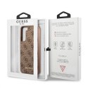 Guess GUHCS22MG4GFBR S22+ S906 brązowy/brown hard case 4G Metal Gold Logo