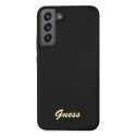 Guess GUHCS22MLSLMGBK S22+ S906 czarny/black hardcase Silicone Script Metal Logo