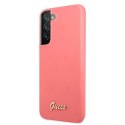 Guess GUHCS22MLSLMGFU S22+ S906 fuksja/fuchsia hardcase Silicone Script Metal Logo