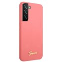 Guess GUHCS22MLSLMGFU S22+ S906 fuksja/fuchsia hardcase Silicone Script Metal Logo