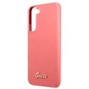 Guess GUHCS22MLSLMGFU S22+ S906 fuksja/fuchsia hardcase Silicone Script Metal Logo