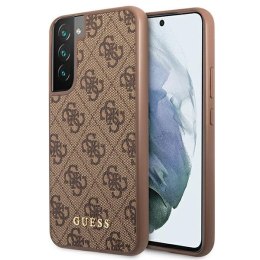 Guess GUHCS22SG4GFBR S22 S901 brązowy/brown hard case 4G Metal Gold Logo