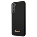 Guess GUHCS22SLSLMGBK S22 S901 czarny/black hardcase Silicone Script Metal Logo