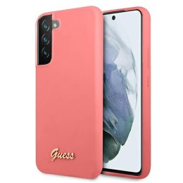 Guess GUHCS22SLSLMGFU S22 S901 fuksja/fuchsia hardcase Silicone Script Metal Logo