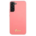 Guess GUHCS22SLSLMGFU S22 S901 fuksja/fuchsia hardcase Silicone Script Metal Logo