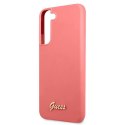 Guess GUHCS22SLSLMGFU S22 S901 fuksja/fuchsia hardcase Silicone Script Metal Logo