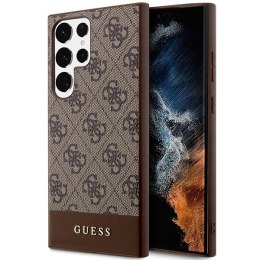 Guess GUHCS23LG4GLBR S23 Ultra S918 brązowy/brown hardcase 4G Stripe Collection