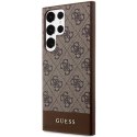 Guess GUHCS23LG4GLBR S23 Ultra S918 brązowy/brown hardcase 4G Stripe Collection