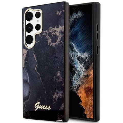 Guess GUHCS23LHTMRSK S23 Ultra S918 czarny/black hardcase Golden Marble Collection