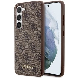 Guess GUHCS23MG4GFBR S23+ S916 brązowy/brown hard case 4G Metal Gold Logo