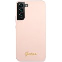 Guess GUHCS23MLSLMGPP S23+ S916 różowy/pink hardcase Silicone Script Metal Logo