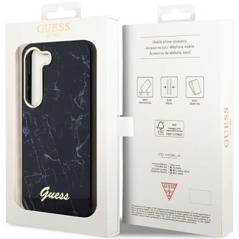 Guess GUHCS23MPCUMAK S23 +S916 czarny/black hardcase Marble