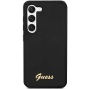 Guess GUHCS23MSLSMK S23+ S916 czarny/black hardcase Silicone Vintage Gold Logo