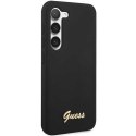 Guess GUHCS23MSLSMK S23+ S916 czarny/black hardcase Silicone Vintage Gold Logo