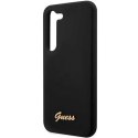 Guess GUHCS23MSLSMK S23+ S916 czarny/black hardcase Silicone Vintage Gold Logo