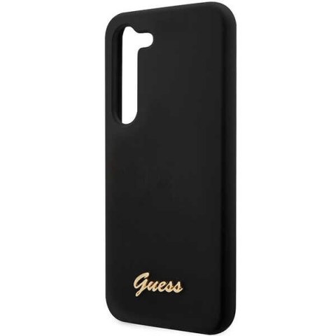 Guess GUHCS23MSLSMK S23+ S916 czarny/black hardcase Silicone Vintage Gold Logo