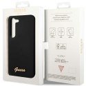 Guess GUHCS23MSLSMK S23+ S916 czarny/black hardcase Silicone Vintage Gold Logo