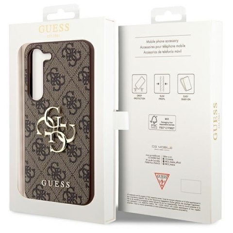Guess GUHCS23S4GMGBR S23 S911brązowy/brown hardcase 4G Big Metal Logo