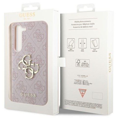 Guess GUHCS23S4GMGPI S23 S911 różowy/pink hardcase 4G Big Metal Logo