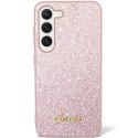 Guess GUHCS23SHGGSHP S23 S911 różowy/pink hard case Glitter Script