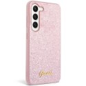 Guess GUHCS23SHGGSHP S23 S911 różowy/pink hard case Glitter Script