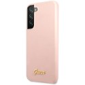 Guess GUHCS23SLSLMGPP S23 S911 różowy/pink hardcase Silicone Script Metal Logo