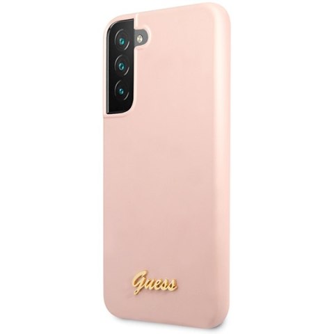 Guess GUHCS23SLSLMGPP S23 S911 różowy/pink hardcase Silicone Script Metal Logo