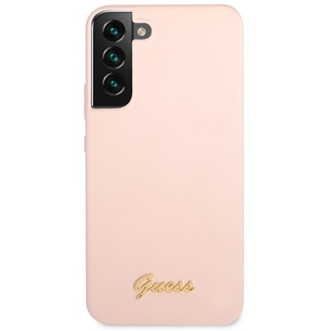 Guess GUHCS23SLSLMGPP S23 S911 różowy/pink hardcase Silicone Script Metal Logo