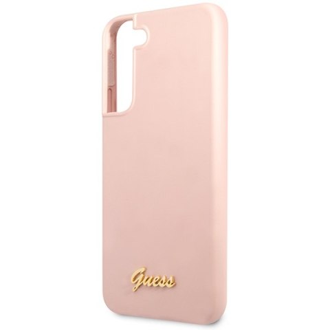 Guess GUHCS23SLSLMGPP S23 S911 różowy/pink hardcase Silicone Script Metal Logo