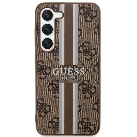 Guess GUHCS23SP4RPSW S23 S911 brązowy/brown hardcase 4G Printed Stripe
