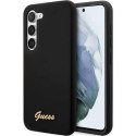 Guess GUHCS23SSLSMK S23 S911 czarny/black hardcase Silicone Vintage Gold Logo