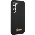 Guess GUHCS23SSLSMK S23 S911 czarny/black hardcase Silicone Vintage Gold Logo