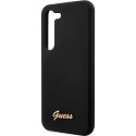 Guess GUHCS23SSLSMK S23 S911 czarny/black hardcase Silicone Vintage Gold Logo