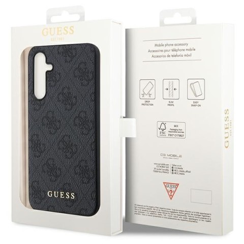 Guess GUHCSA54G4GFGR A54 5G A546 szary/grey hard case 4G Metal Gold Logo