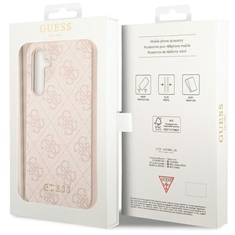 Guess GUHCSA54G4GFPI A54 A546 różowy/pink hard case 4G Metal Gold Logo