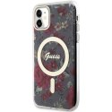 Guess GUHMN61HCFWSA iPhone 11 / Xr 6.1" zielony/khaki hardcase Flower MagSafe