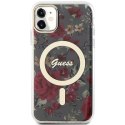 Guess GUHMN61HCFWSA iPhone 11 / Xr 6.1" zielony/khaki hardcase Flower MagSafe