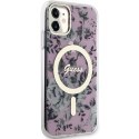 Guess GUHMN61HCFWSP iPhone 11 / Xr 6.1" różowy/pink hardcase Flower MagSafe