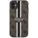 Guess GUHMN61P4RPSW iPhone 11 / Xr brązowy/brown hardcase 4G Printed Stripes MagSafe