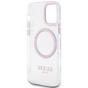 Guess GUHMP12MHTRMP iPhone 12/12 Pro 6.1" różowy/pink hard case Metal Outline Magsafe