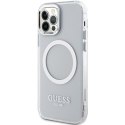 Guess GUHMP12MHTRMS iPhone 12/12 Pro 6.1" srebrny/silver hard case Metal Outline Magsafe