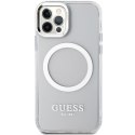 Guess GUHMP12MHTRMS iPhone 12/12 Pro 6.1" srebrny/silver hard case Metal Outline Magsafe