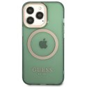 Guess GUHMP13LHTCMA iPhone 13 Pro / 13 6,1" zielony/khaki hard case Gold Outline Translucent MagSafe